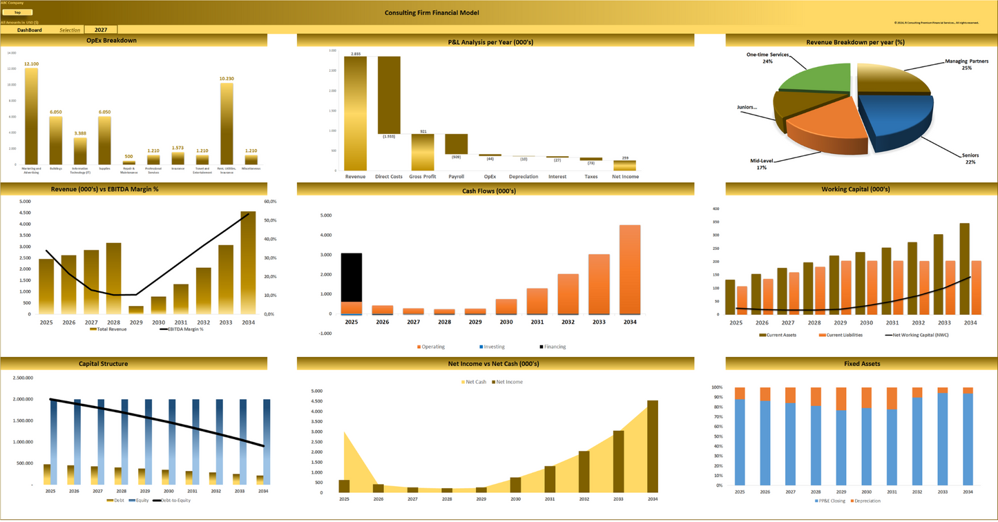 Consulting Firm – 10-year Financial Model