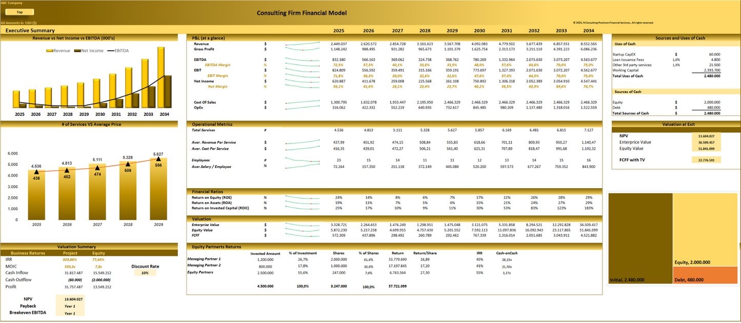 Consulting Firm – 10-year Financial Model